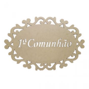 PLACA TRABALHADA 1° COMUNHÃO 65CM